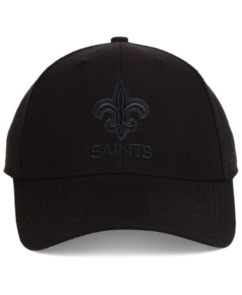 New Orleans Saints Black & Black MVP Strapback Cap