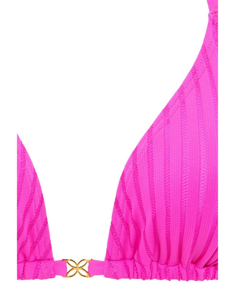 Women's Floral Print Ribbed Everyday Comfort Triangle Bikini Top
