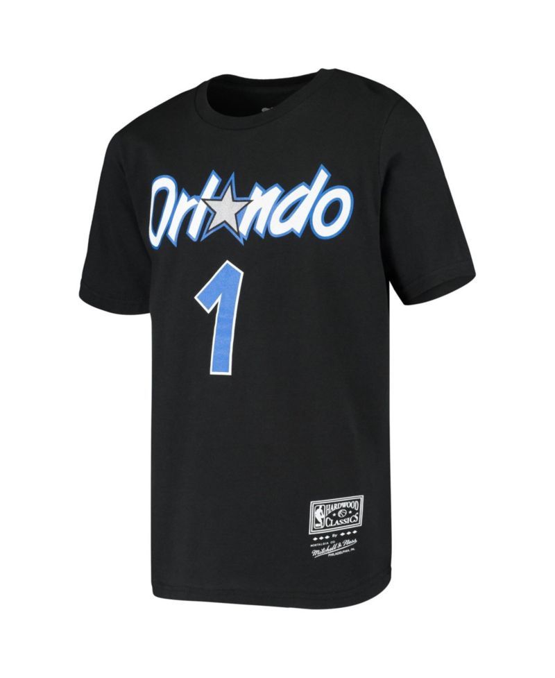 Big Boys and Girls Tracy McGrady Black Orlando Magic Hardwood Classics Name & Number T-Shirt