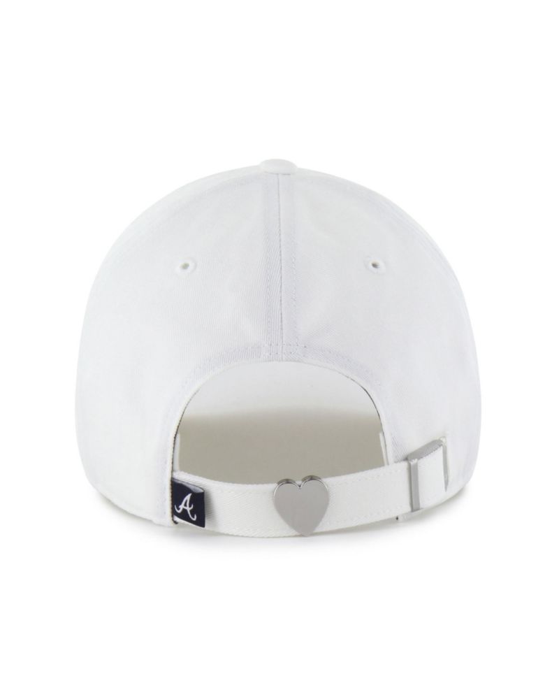Women's White Atlanta Braves Trendy Script Clean Up Adjustable Hat