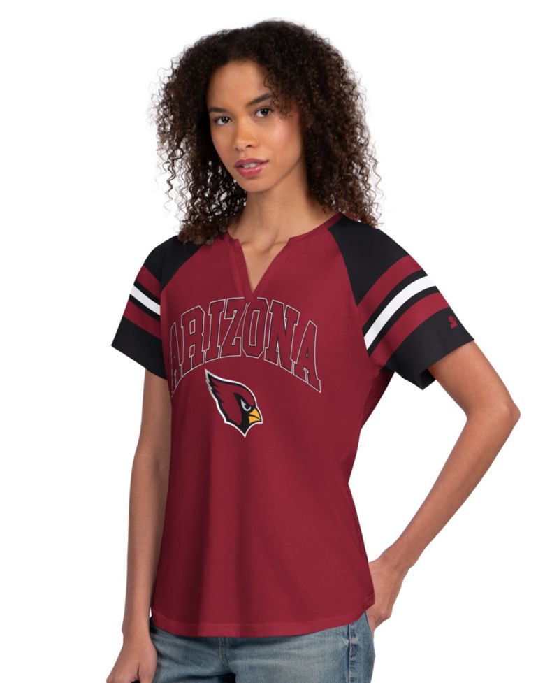 Women's Cardinal Arizona Cardinals Game On Notch Neck Raglan T-Shirt