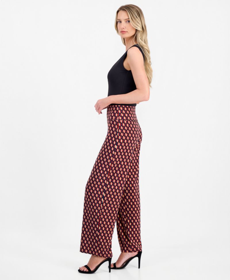 Women's Printed High Rise Pull-On Pants, Regular & Petite
