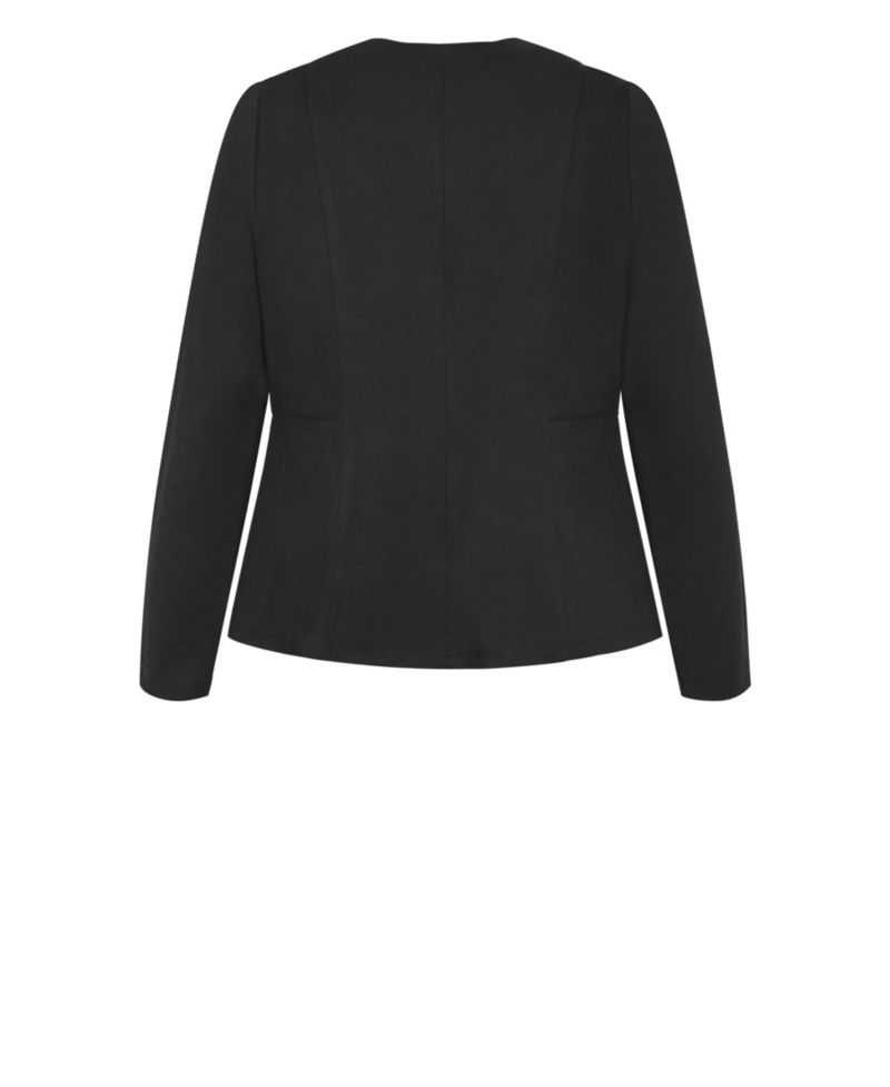 Plus Size Peyton Collarless Stretch-Ponte Jacket
