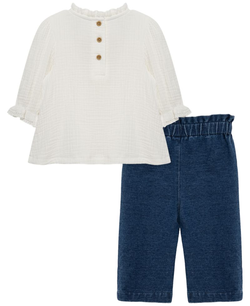 Baby Girls' Blossoms Tunic Long-Sleeve Top and Pants, 2-Piece Set