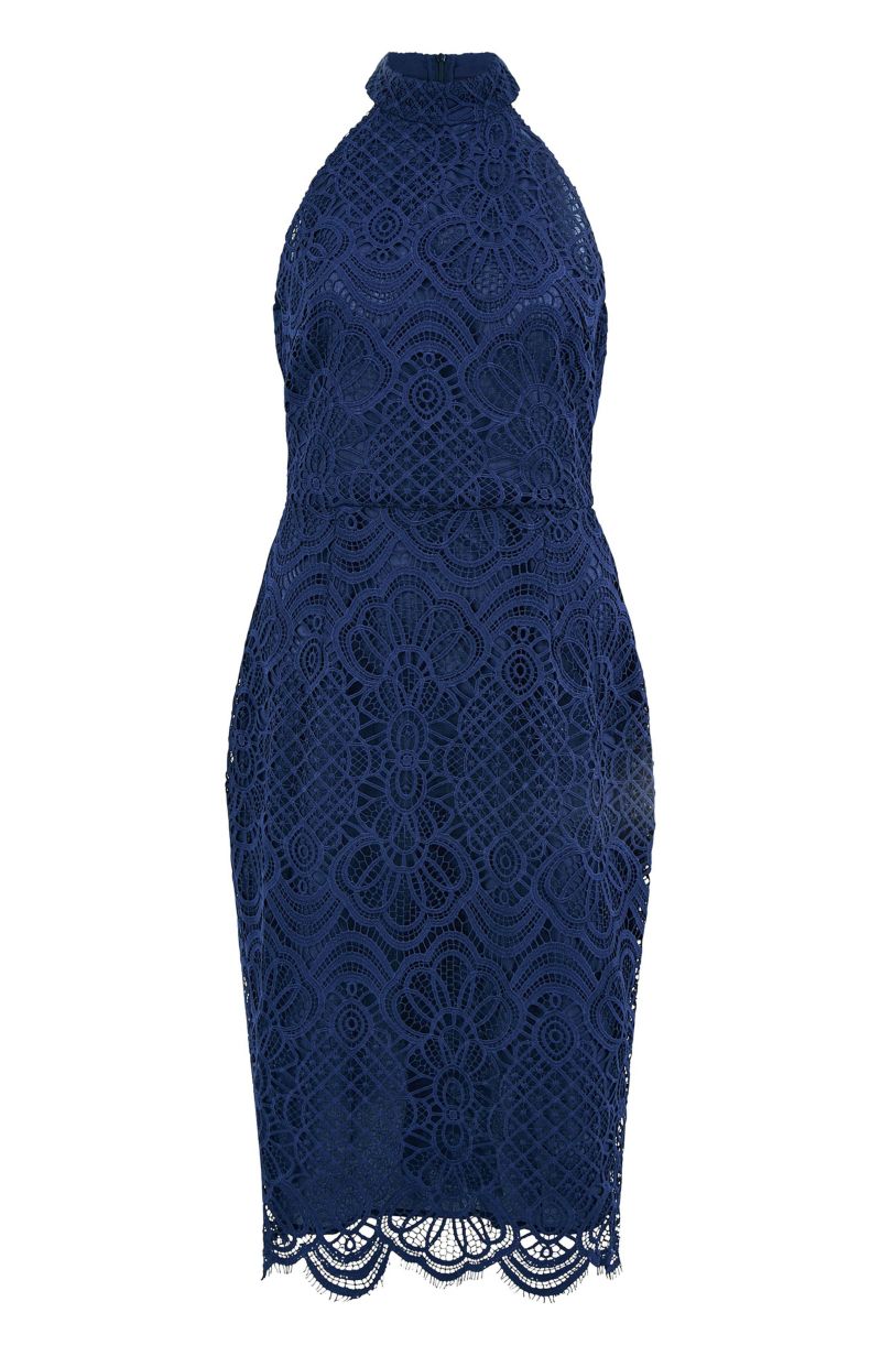 Women's Lace Halter Neck Dress