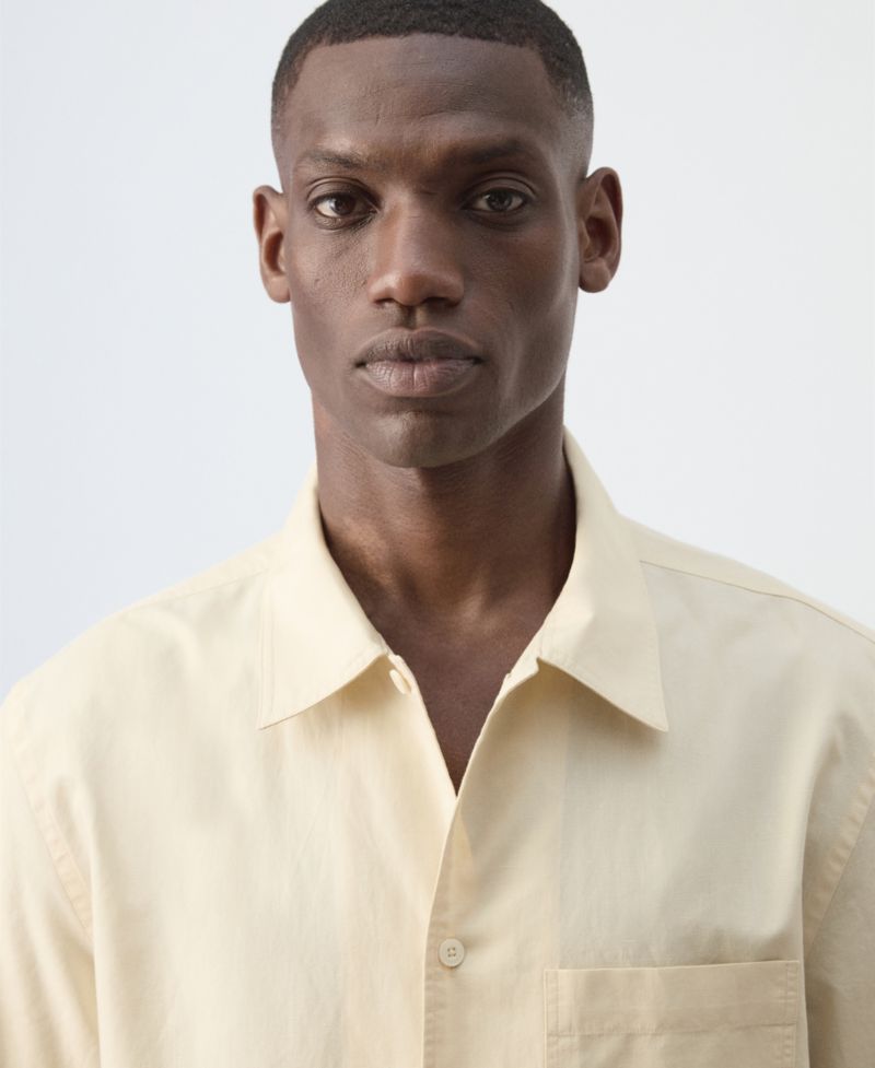 Men's Regular-Fit Cotton-Linen-Blend Shirt