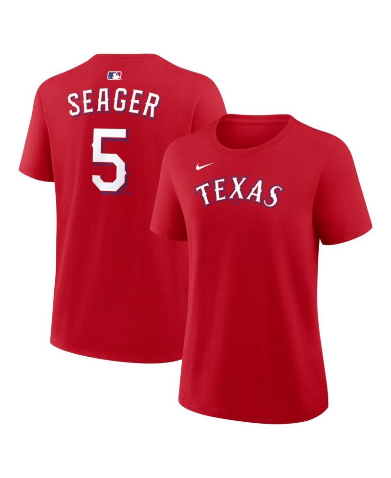 Women's Corey Seager Red Texas Rangers Name and Number T-Shirt