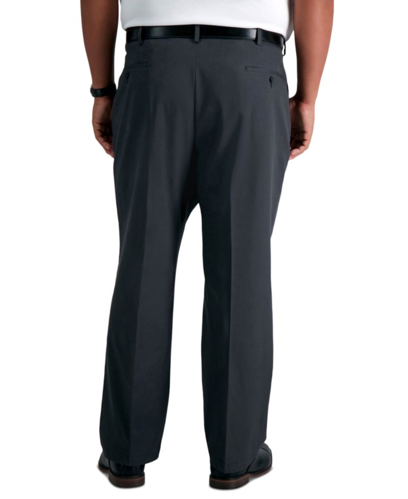 Men's Big & Tall Iron Free Premium Khaki Classic-Fit Pleated Pant