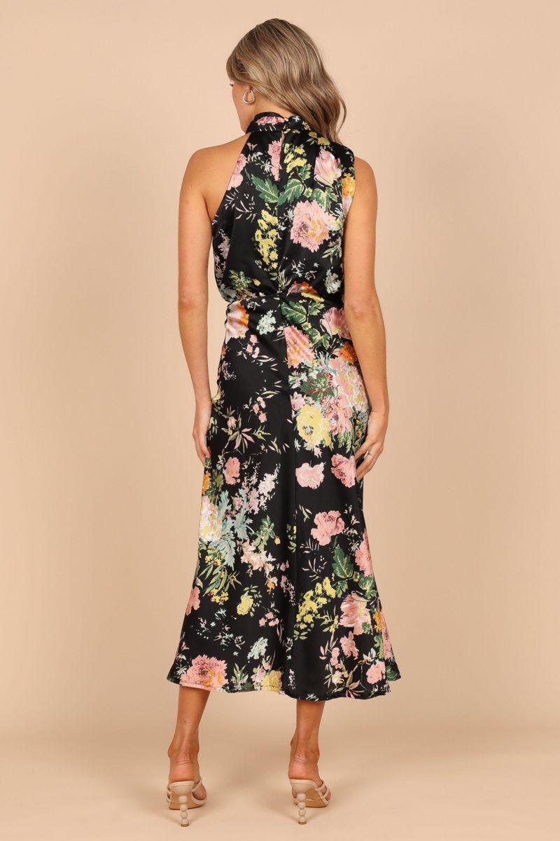 Womens Anabelle Halter Neck Midi Dress
