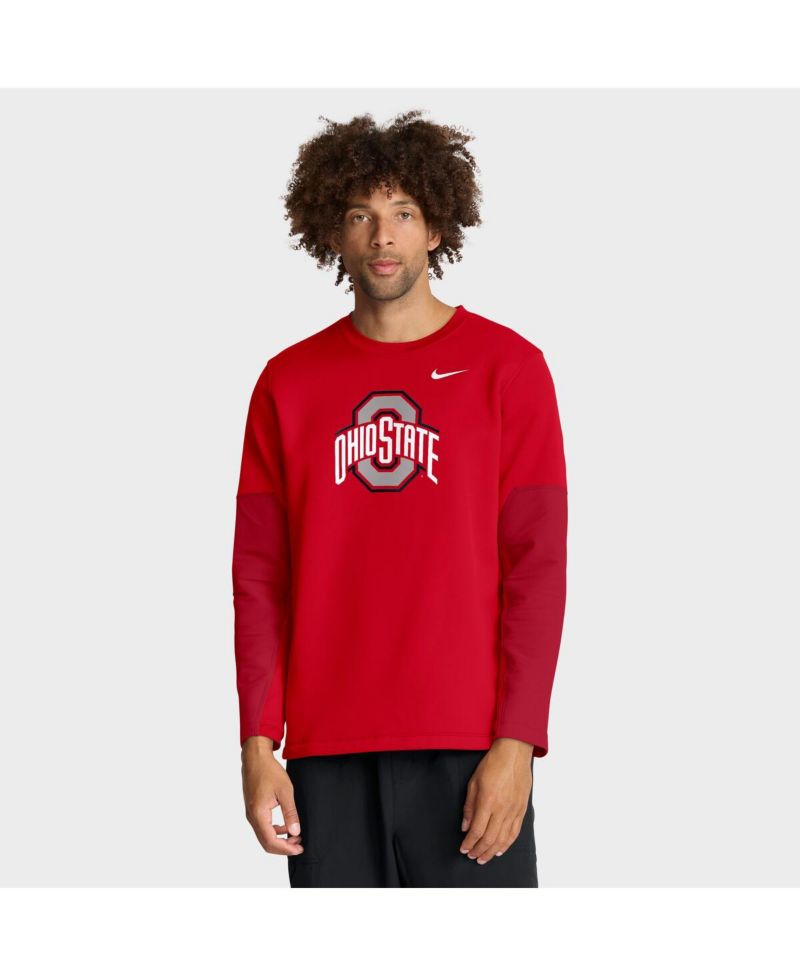 Men's Scarlet Ohio State Buckeyes 2025 Sideline Coach Performance Long Sleeve T-Shirt