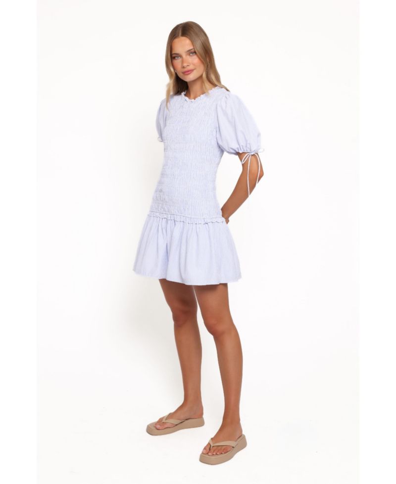 Women's Kaelyn Fit & Flare Puff Sleeve Gingham Mini Dress