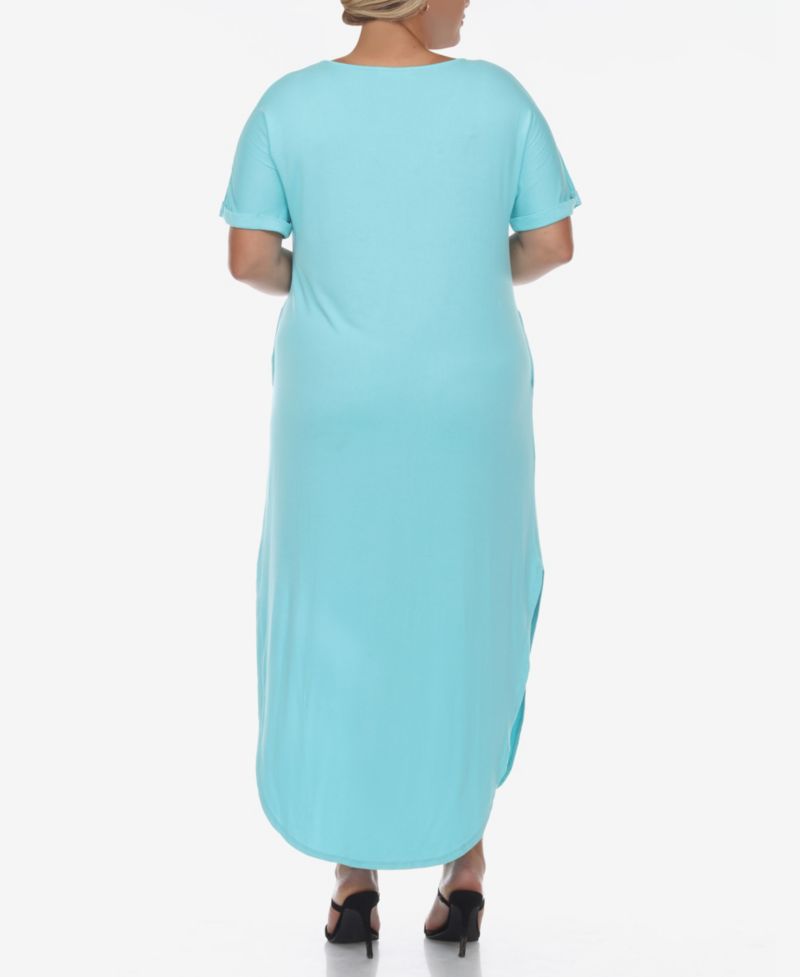 Plus Size Short Sleeve V-neck Maxi Dress