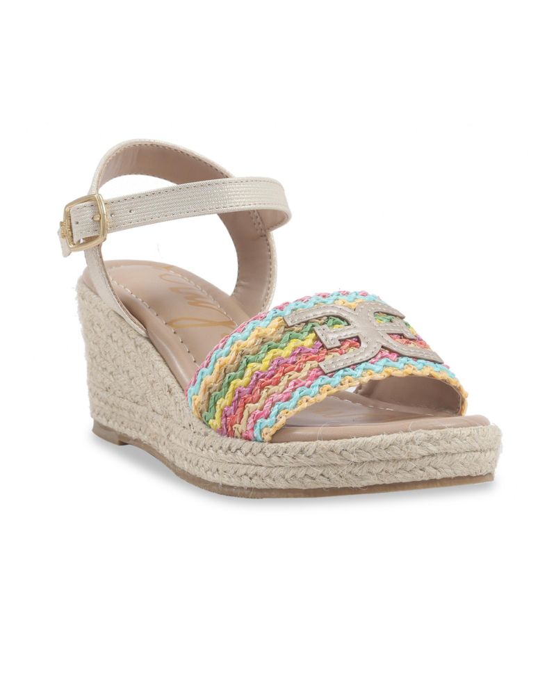 Little and Big Girls Lucia Band Espadrille Wedge Sandals
