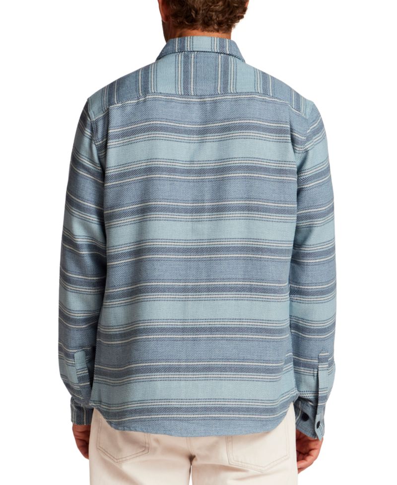 Men's Stripe Twill Flannel Overshirt Jacket