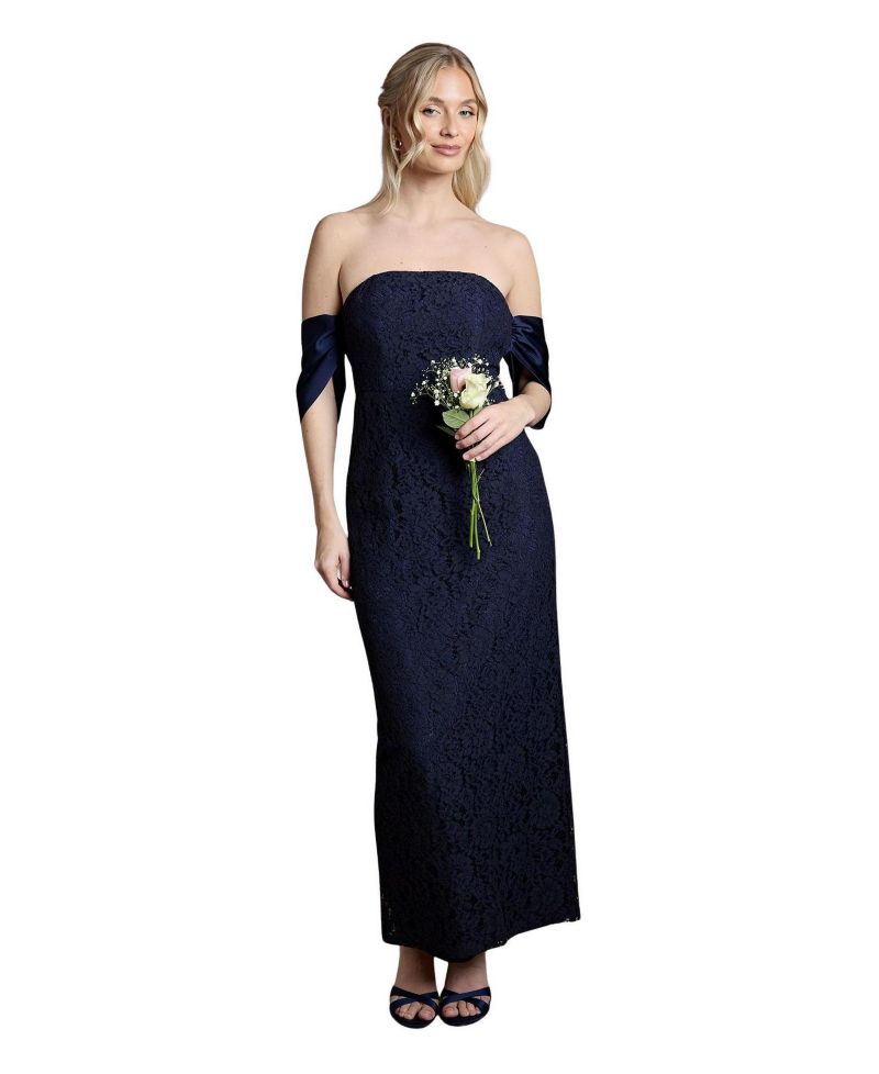 Women's Bardot Neck Short Sleeve Maxi Dress