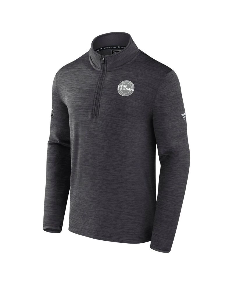 Men's Charcoal NHL Authentic Pro the Alumni Quarter-Zip Hoodie