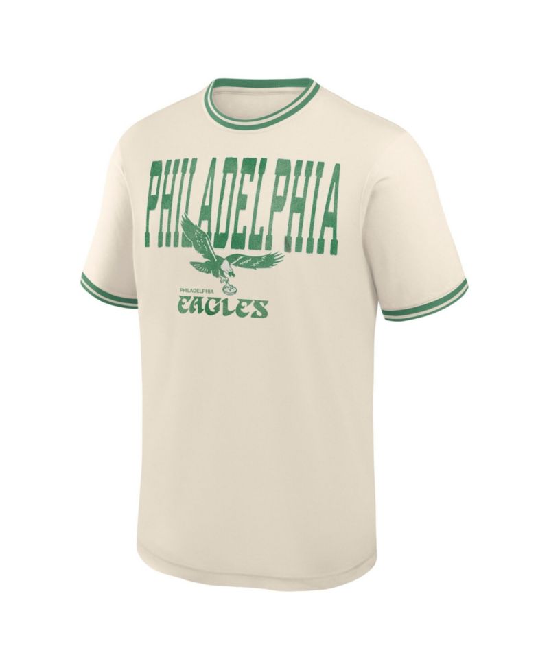 Men's Cream Philadelphia Eagles Time Honored Tradition Ringer Fashion T-Shirt