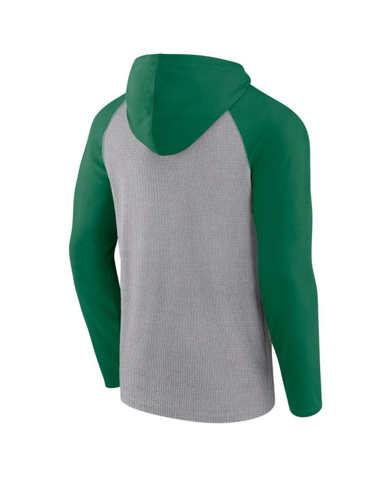 Men's Gray/Kelly Green New York Jets Under Center Long Sleeve Hoodie T-Shirt
