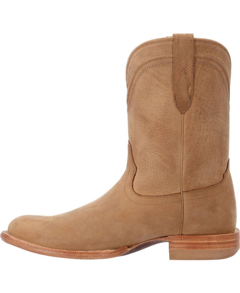 Men's Santa Fe Full-Grain Leather Mid Calf Round Toe Roper Boots