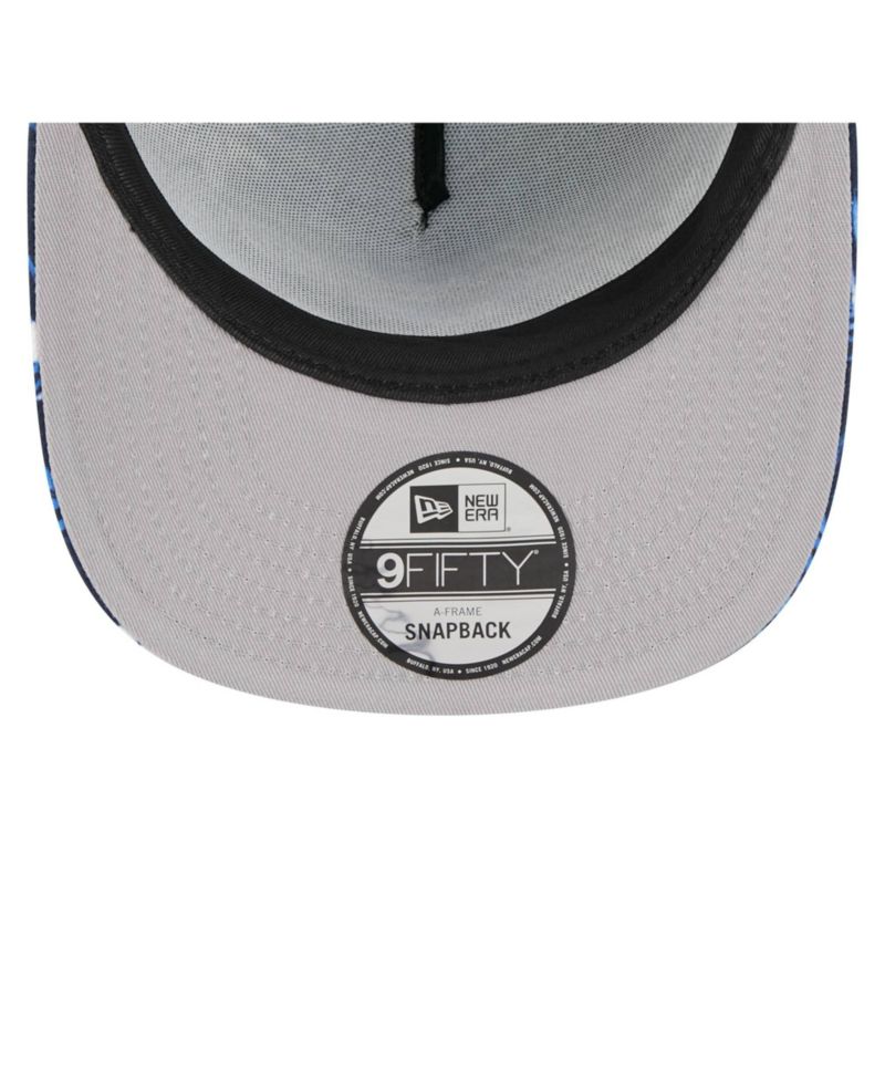Men's Navy Houston Texans Palm Print A-Frame 9FIFTY Snapback Hat