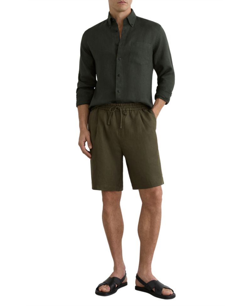 Men's Barges Shorts Linen Drawstring Shorts