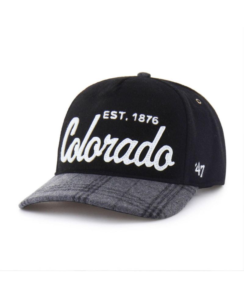 Men's and Women's Black Colorado Buffaloes Windowpane Plaid Collection Hitch Adjustable Hat