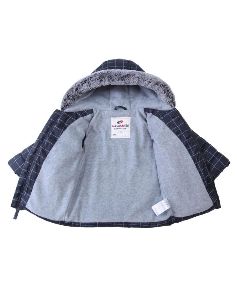 Baby Boys Fleece Hooded Puffer Jacket