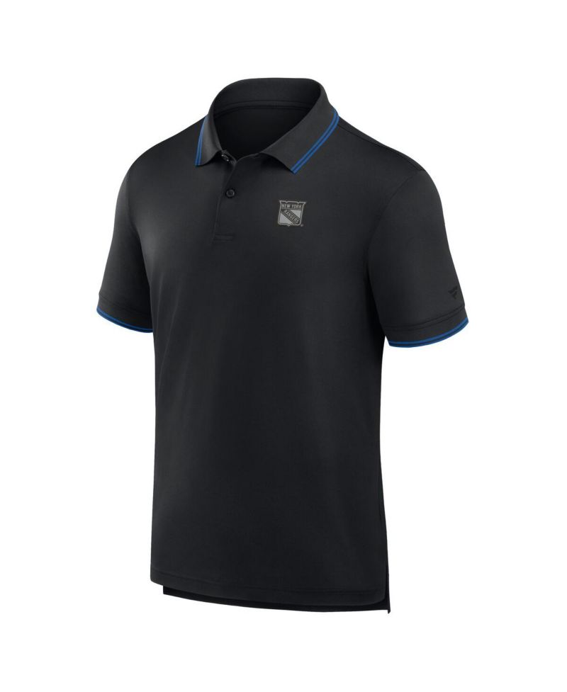 Men's Black New York Rangers Front Office Move Mono Polo Shirt