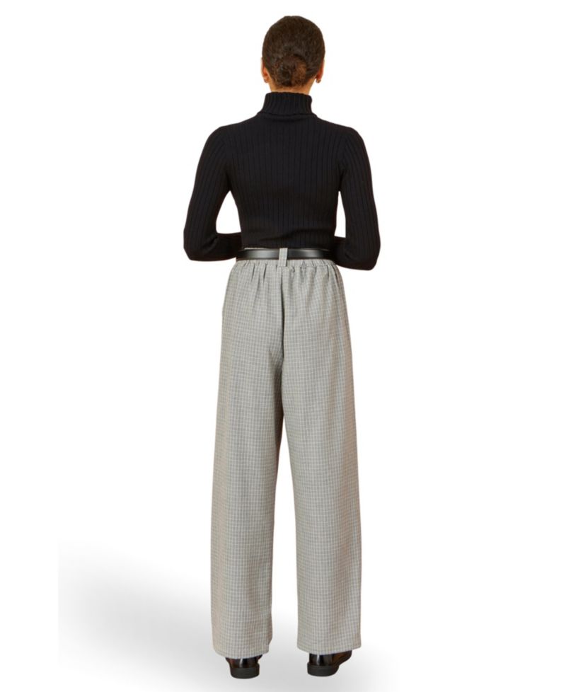 Women's Check Wide Leg Trousers