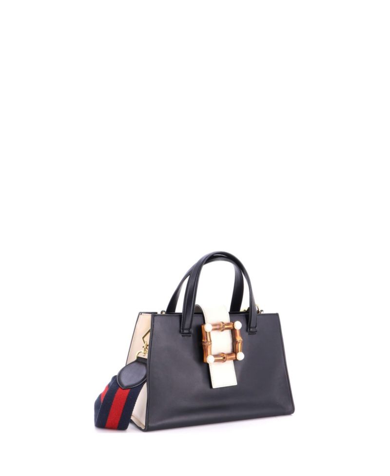 Small Bamboo Buckle Tote Leather