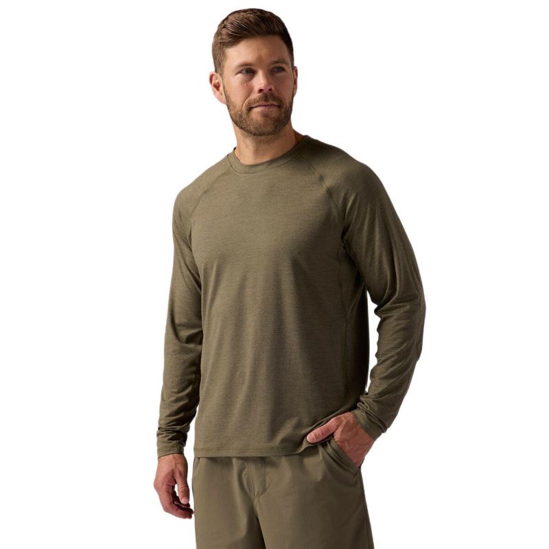 Men's Destination Long-Sleeve Crew Top Performance Shirts Long Sleeve