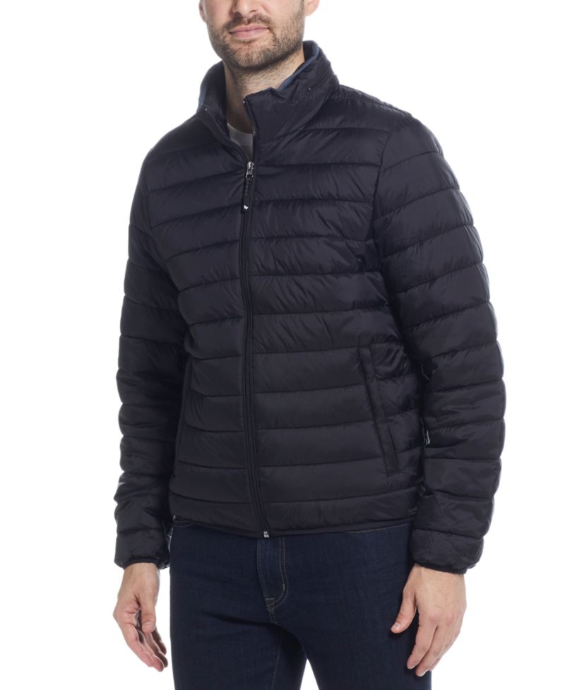 Men's Packable Neck Pillow Zip-Front Quilted Jacket