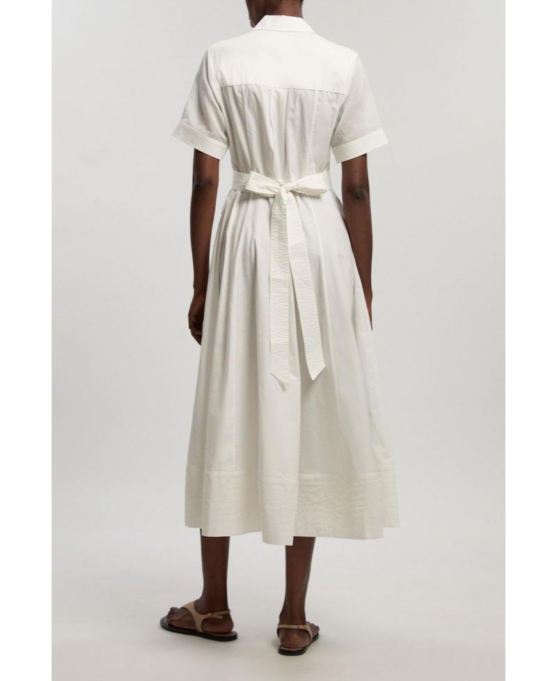 Women's Utility Short Sleeve Organdie Midi Dress
