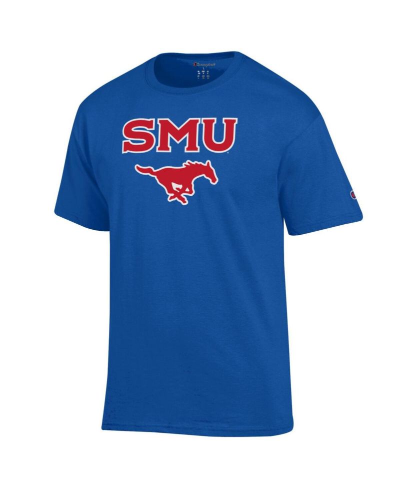 Men's Royal SMU Mustangs Arch Over Logo T-Shirt