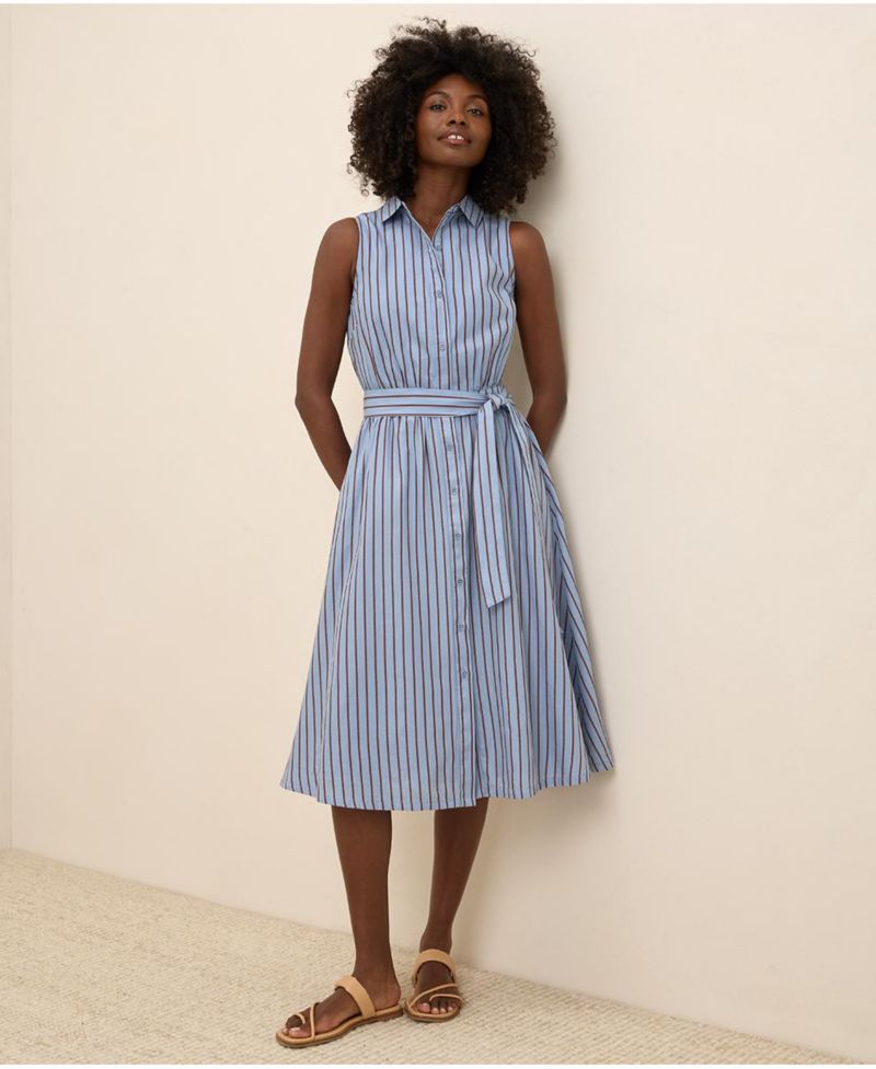 Women's Organic Cotton Sunset Lightweight Cotton Sleeveless Shirtdress