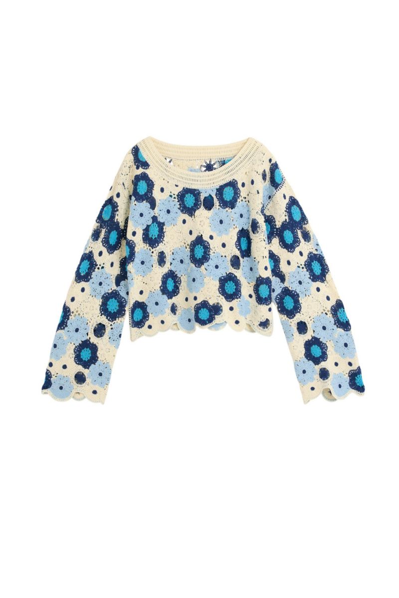 Women's Crochet with flowers sweater