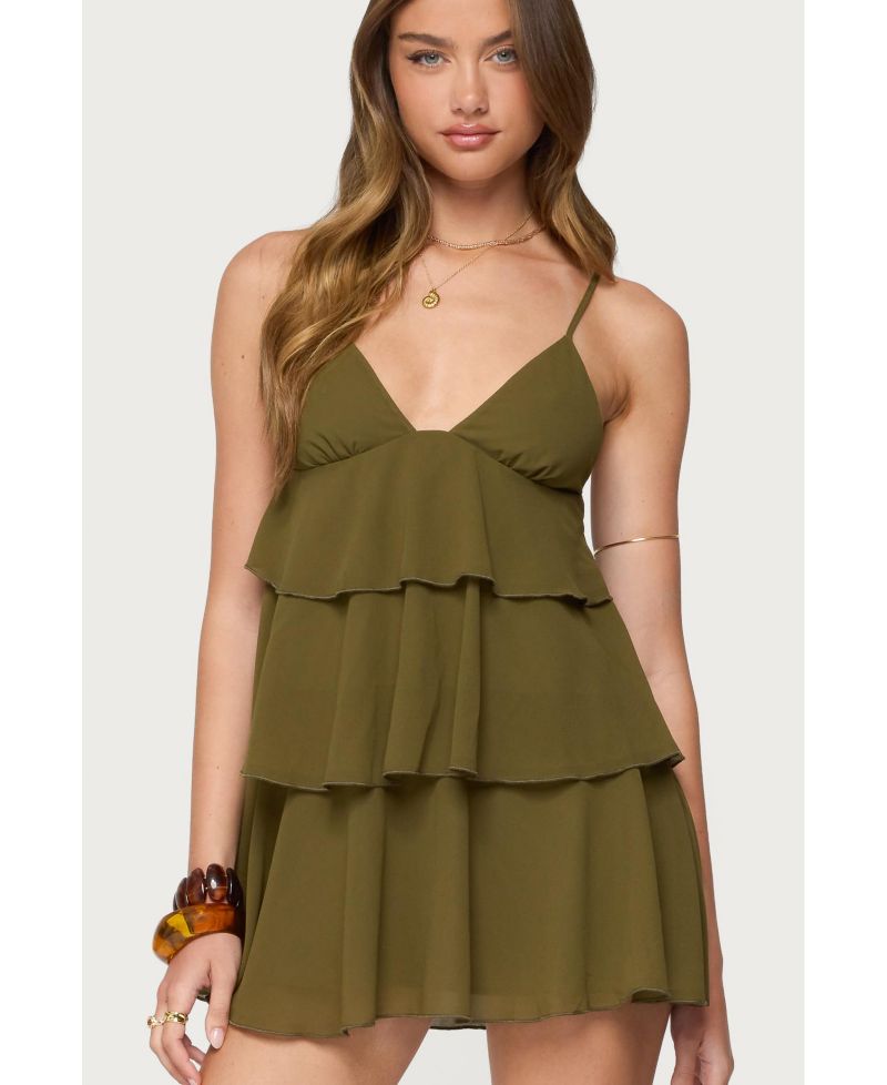 Women's Gwynne Chiffon Ruffled Mini Dress