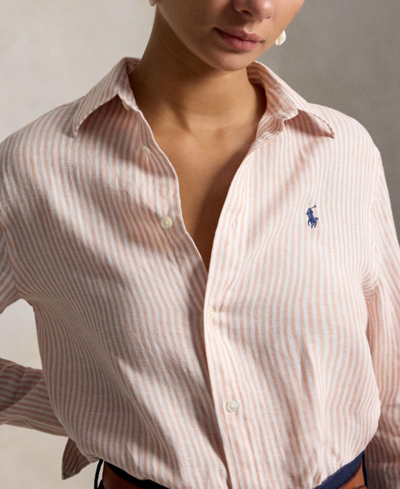 Women's Classic-Fit Striped Linen Shirt