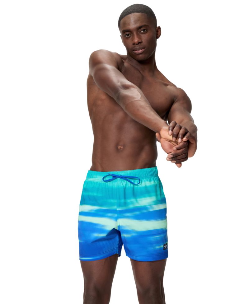 Men's Stripe Redondo Edge Swim Trunks, 5" Inseam