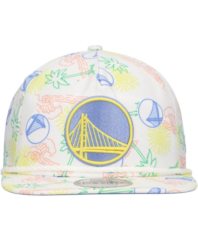 Men's White Golden State Warriors Palm Trees and Waves Golfer Adjustable Hat