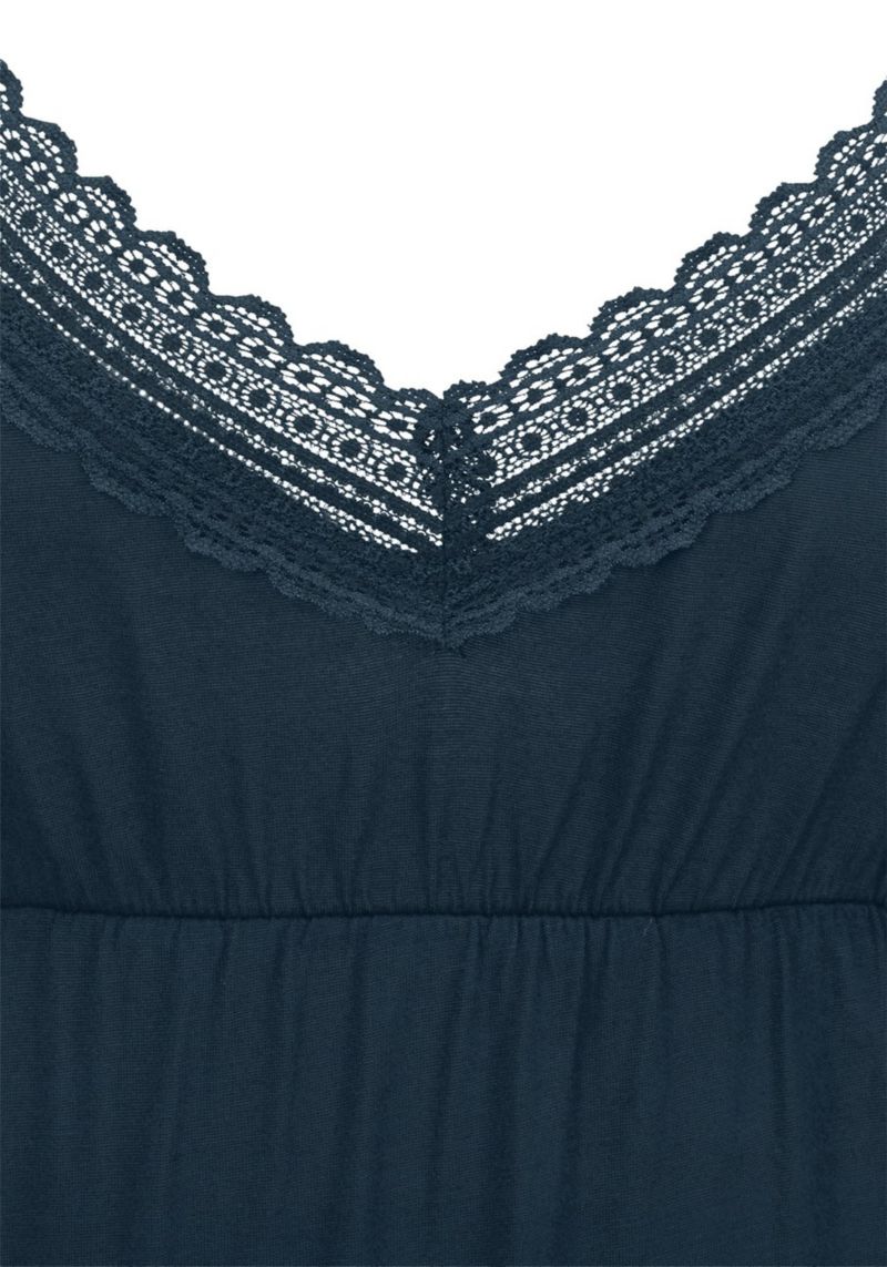 Women's Viscose Lace Trimmed Nightgown Negligee