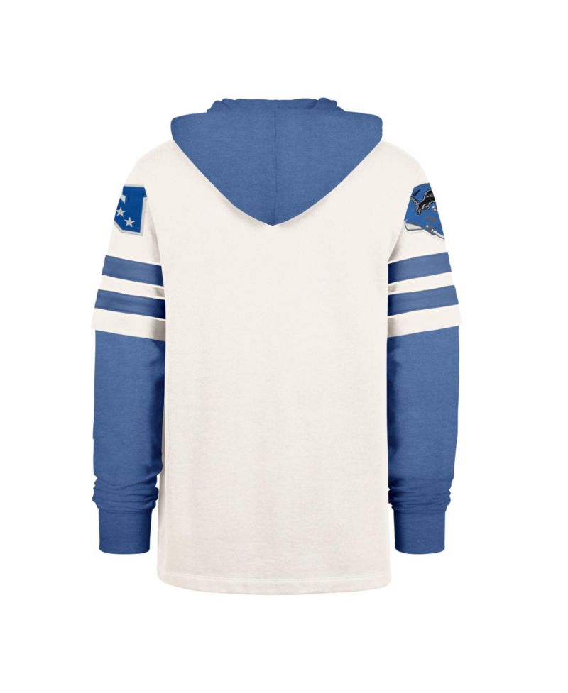 Men's '47 Cream Detroit Lions Split Zone Cornerback Duo Lacer Hoodie