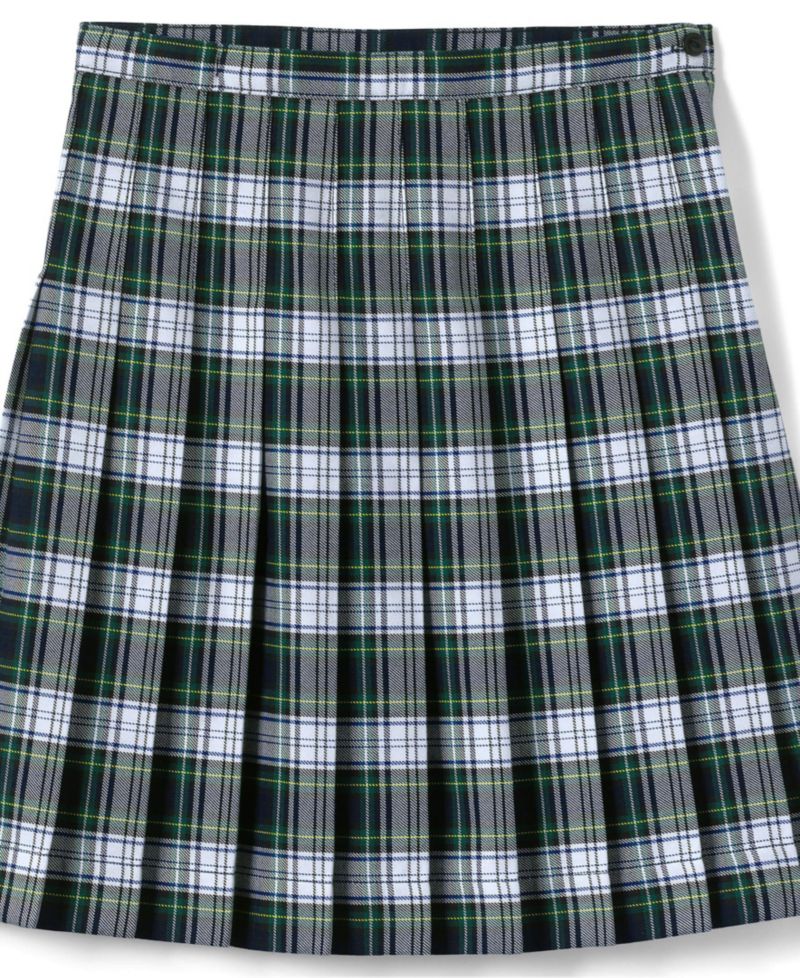 Little Girls Plaid Pleated Skirt Below the Knee