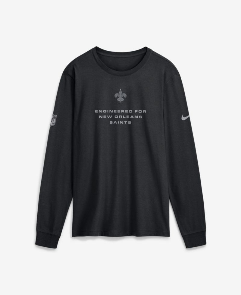 Men's Black New Orleans Saints Sideline Bold Arch Star Dri-FIT Long Sleeve T-Shirt