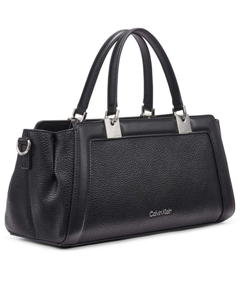 Jean Top Zipper Satchel with Removable Hangoff