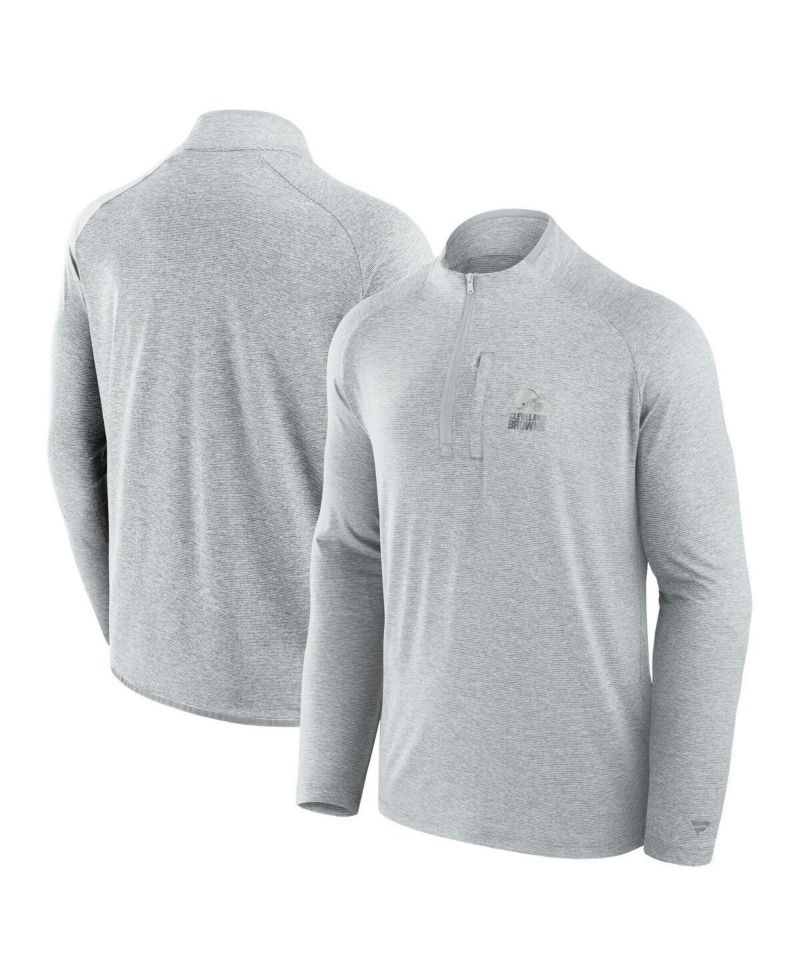 Men's and Women's Gray Cleveland Browns Front Office Performance Primary Quarter-Zip Jacket