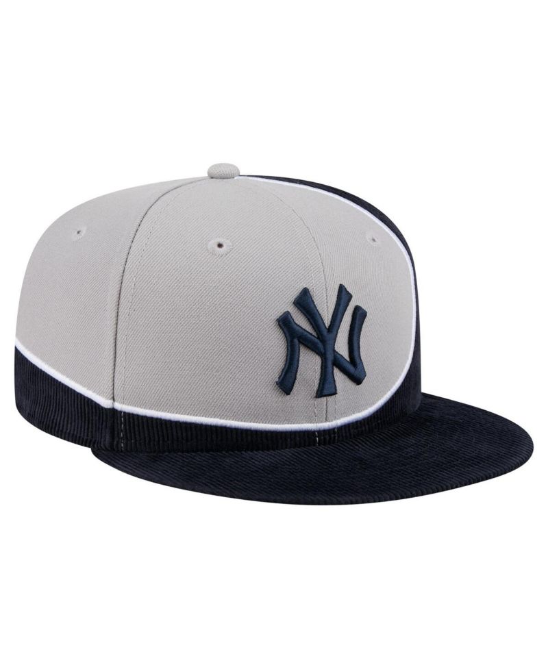 Men's Navy/Gray New York Yankees Retro Split Corduroy Snapback Hat