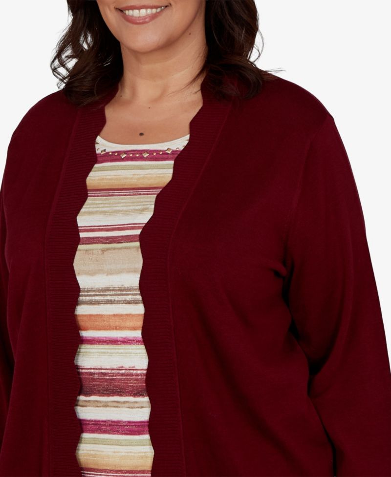 Plus Size Union Square Two-in-One Scalloped Cardigan