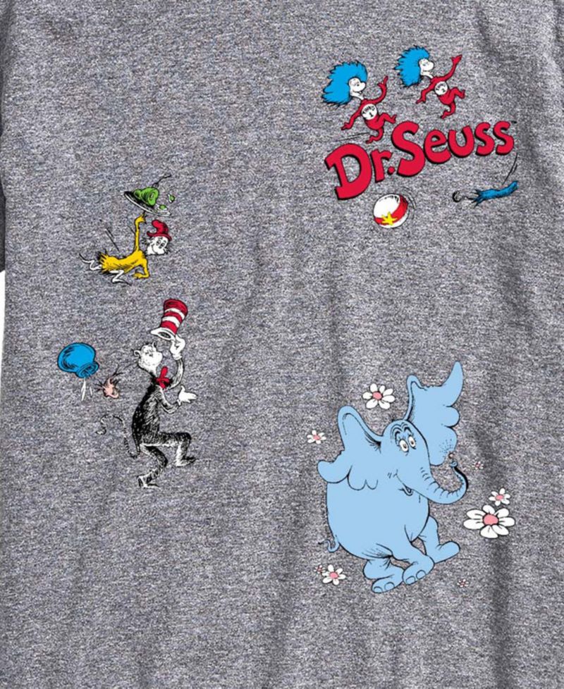 Men's Dr. Seuss Cat In The Hat & Sam I Am & Horton Short-Sleeve Graphic T-Shirt