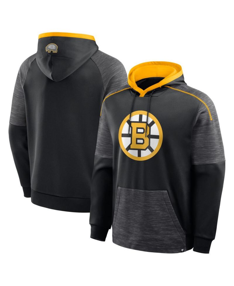 Men's Black Boston Bruins Goaltender Defender Pullover Hoodie